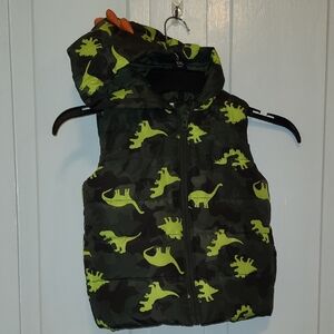NWOT Members Mark Dinosaur Puffer Vest